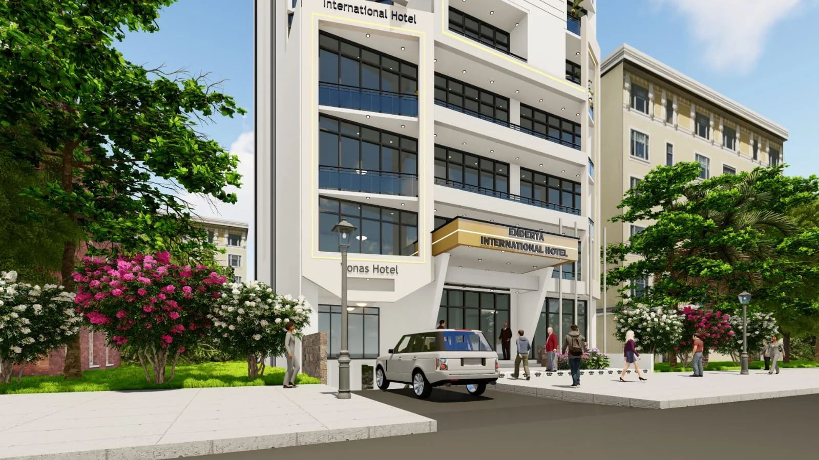 Street-facing architectural visualization, Mekelle concept