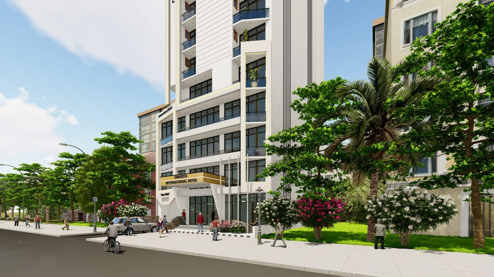 Architectural concept illustration for a Mekelle hospitality development