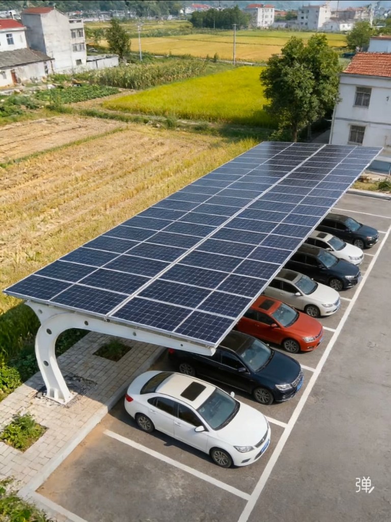 Solar carport integrated with electric vehicle charging